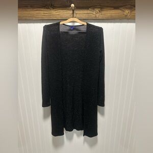 Aeropostale Open Front Cardigan Duster Sweater Sz XS Metallic High Side Slit
